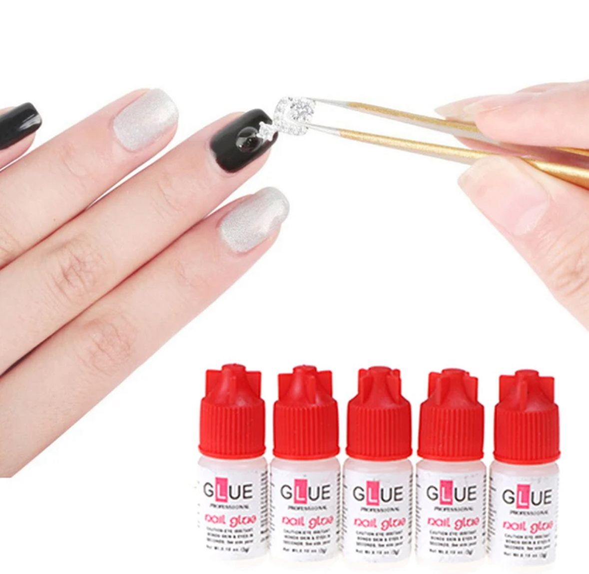 Pegamento para uñas nail glue x 5 unidades - marca glue
