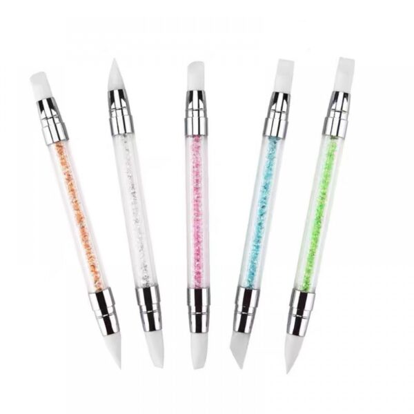 Pincel de silicona con strass por 5 unidades