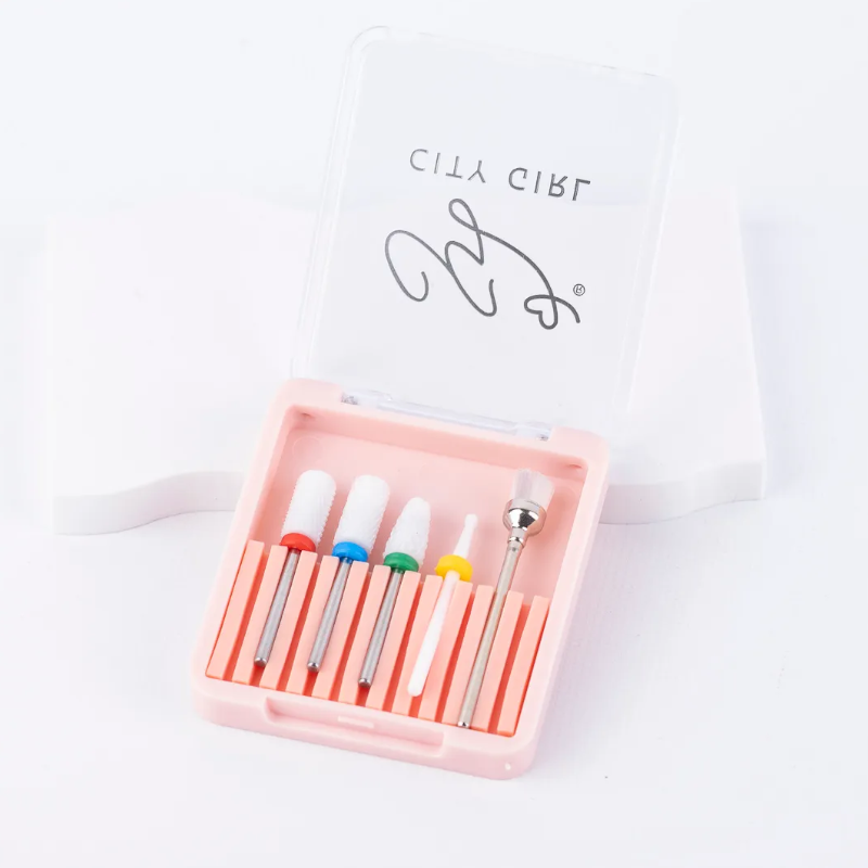 Set de brochas con estuche x 5 unidades - City Girl - Distri Nails -  Insumos para uñas