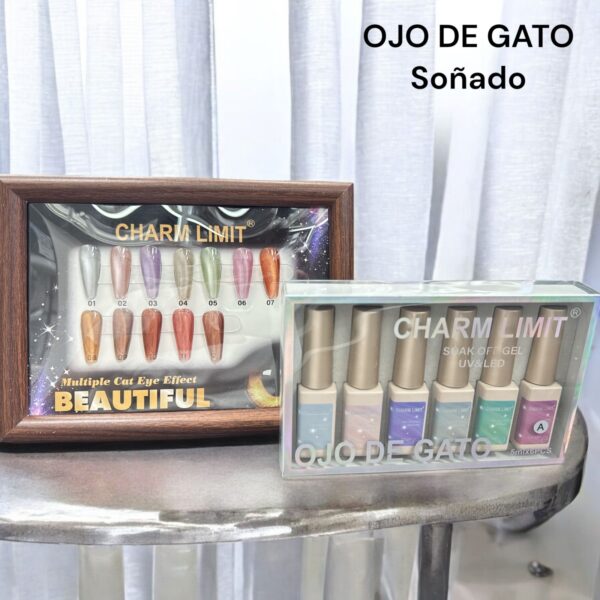 Esmalte semipermanente ojo de gato soñado serie a x 6 u - Charm Limit