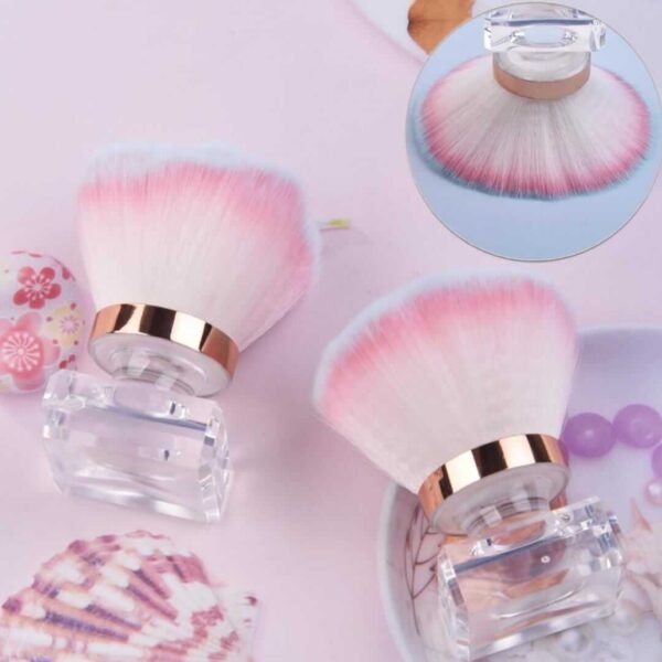 Brocha para limpieza de polvo pompón rosa