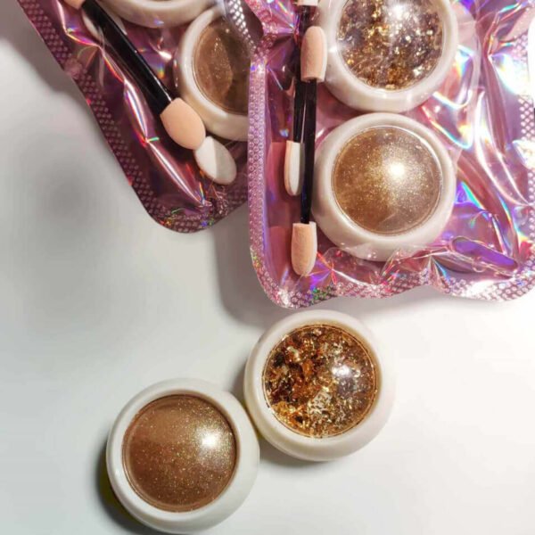 Polvo espejo + papel oro x 2 unidades