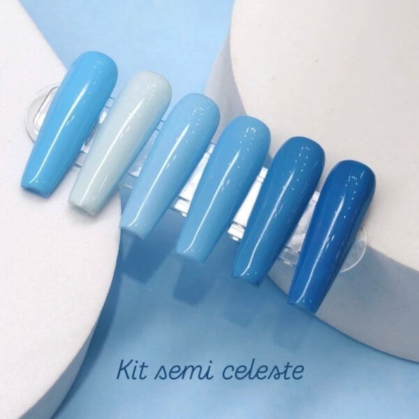 Esmaltes semipermanentes x 6 unidades celeste x 7ml – Cherimoya