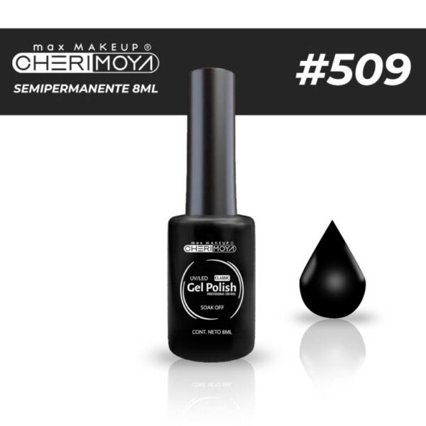 Esmalte semipermanente 8 ml 509 negro - Cherimoya