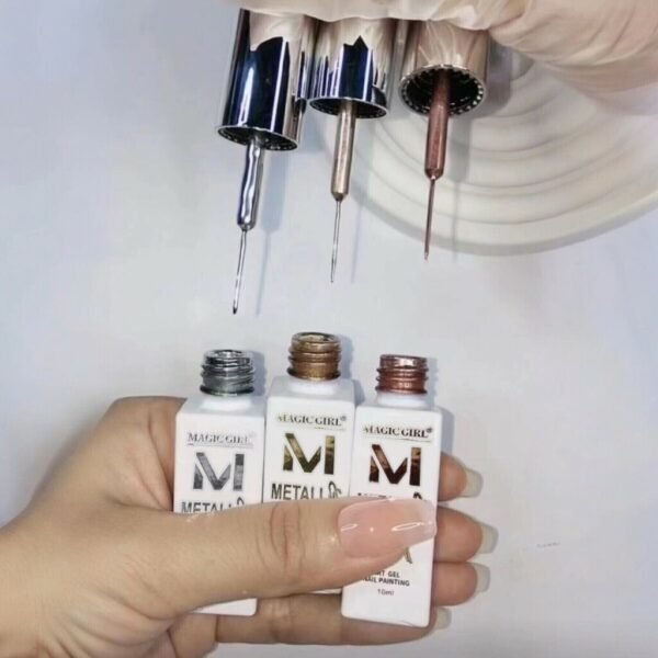 Gel paint linner metálico plateado