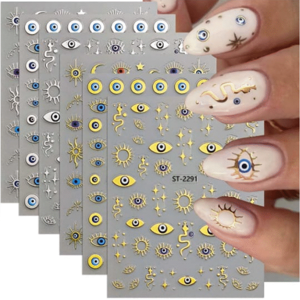 Stickers ojos turcos para uñas