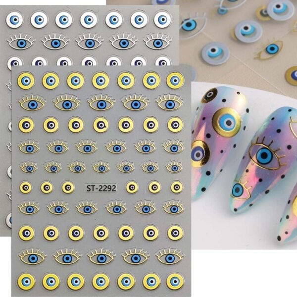 Stickers ojitos turcos para uñas