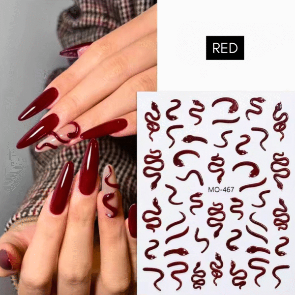 Stickers para uñas serpiente roja