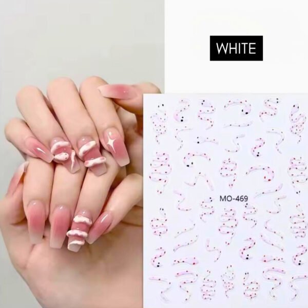 Stickers para uñas serpiente blanca