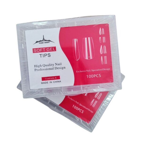 Tips soft gel cuadrada N°4 - Paris Night