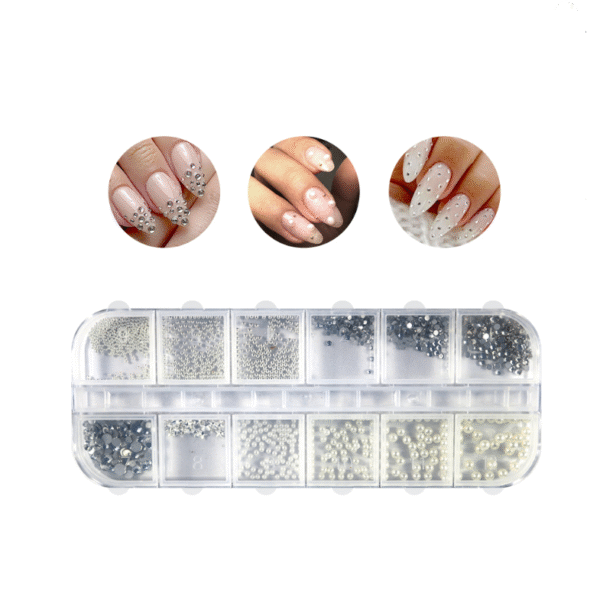 Decoración de uñas en cajita x 12 perlas y caviar - Cherimoya