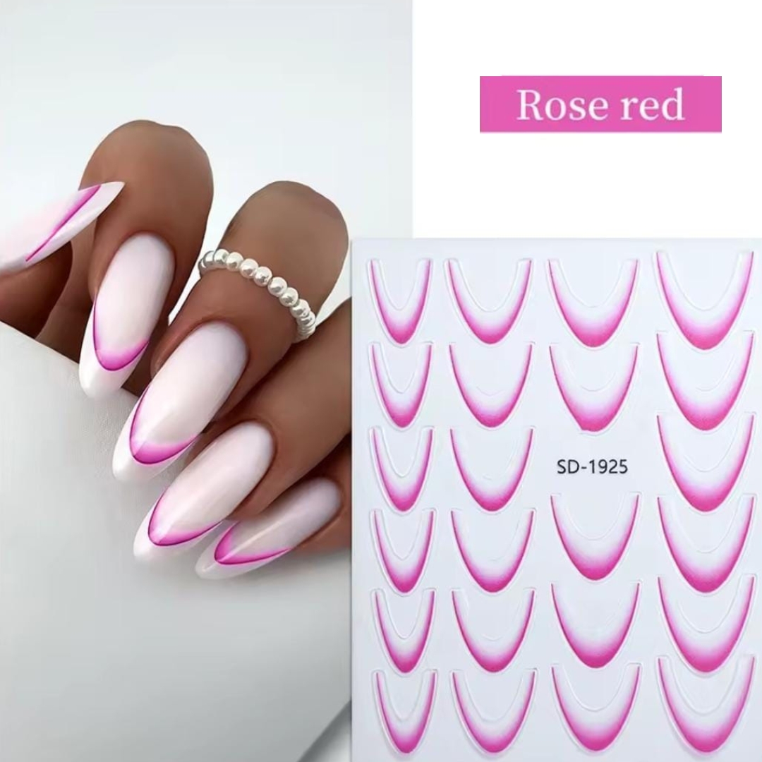 Stickers francesitas 5D rosa – Distri Nails – Insumos para uñas