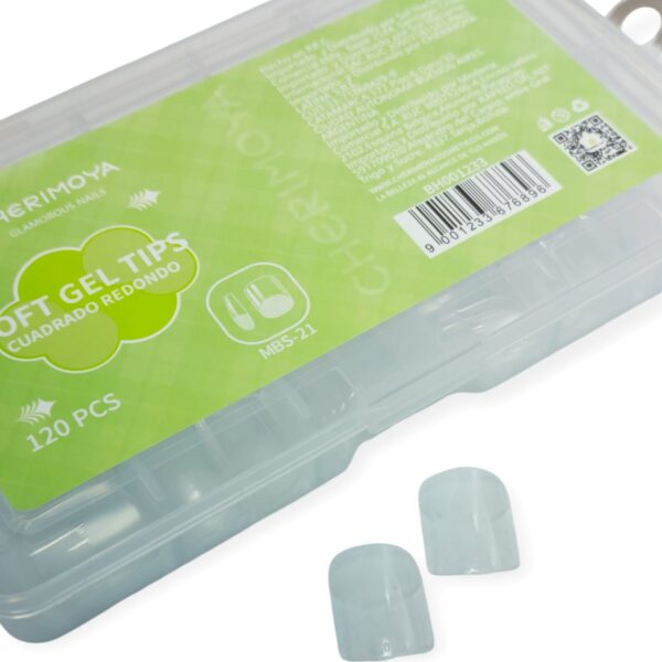 Tips para soft gel x 120pcs cuadrado redondo - Cherimoya