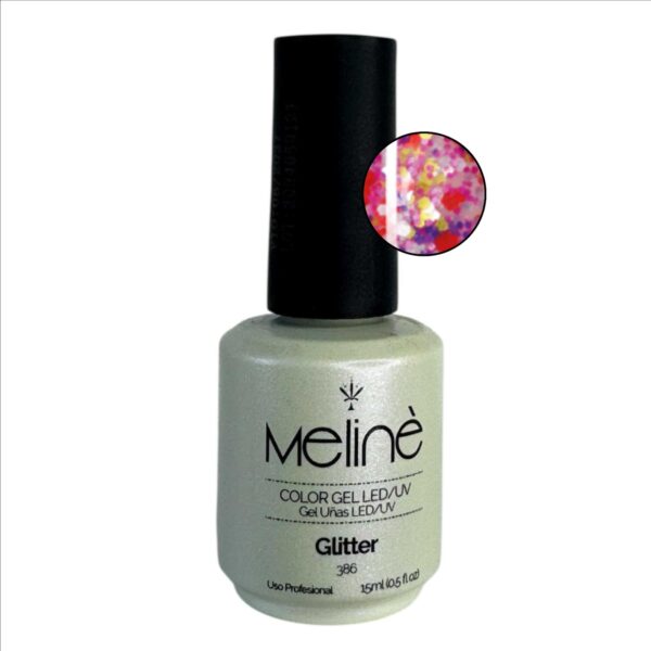 Esmalte semipermanente Glitter 386 - Meliné