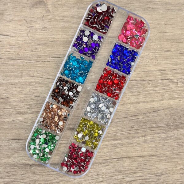 Caja strass de colores x 12 tonos