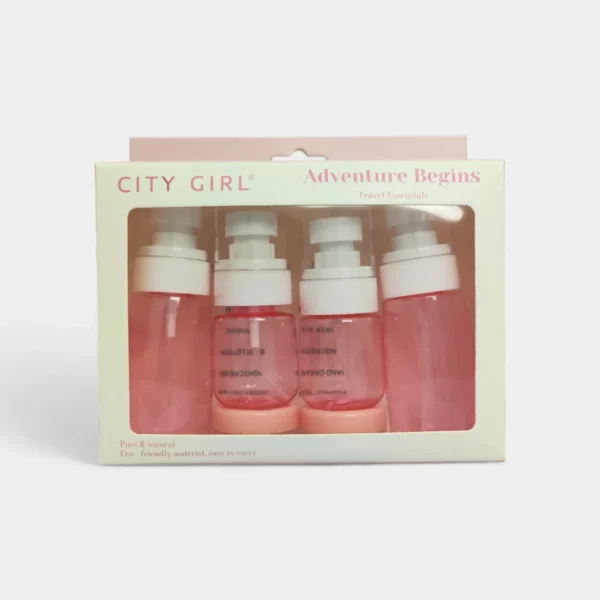 Kit de botellas de viaje + rotuladores - City girl