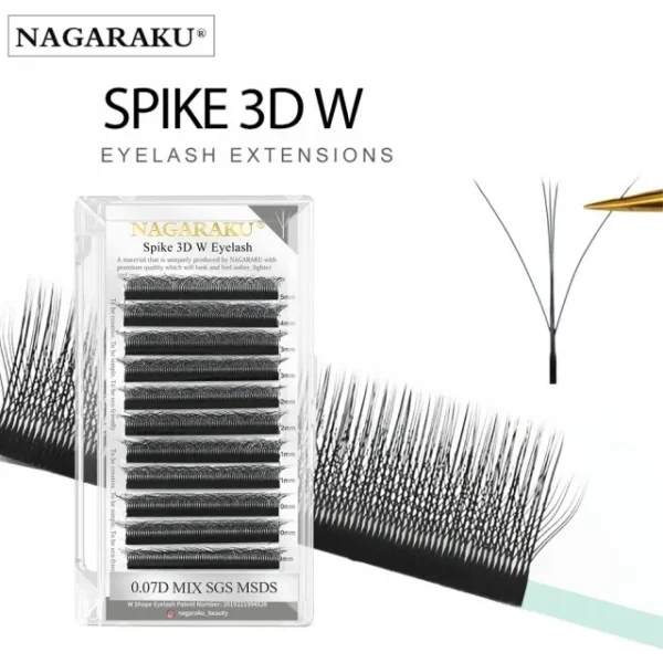 Pestañas spike 3d w eyelash 0.07 d mix 8-15 mm - Nagaraku