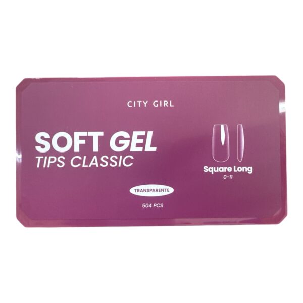 Tips soft gel square long x 504pcs - City girl