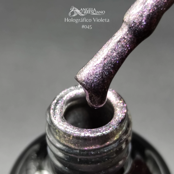 Esmalte semipermanente 045 - Holográfico violeta - Angela Bresciano