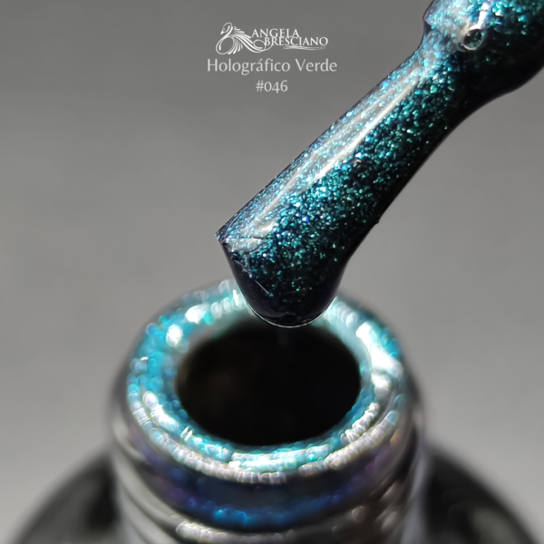 Esmalte semipermanente 046 Holo Verde - Angela Bresciano
