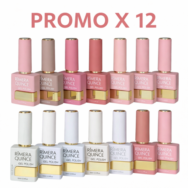 Promo x 12 esmaltes semipermanentes 15ml - Rimera quince