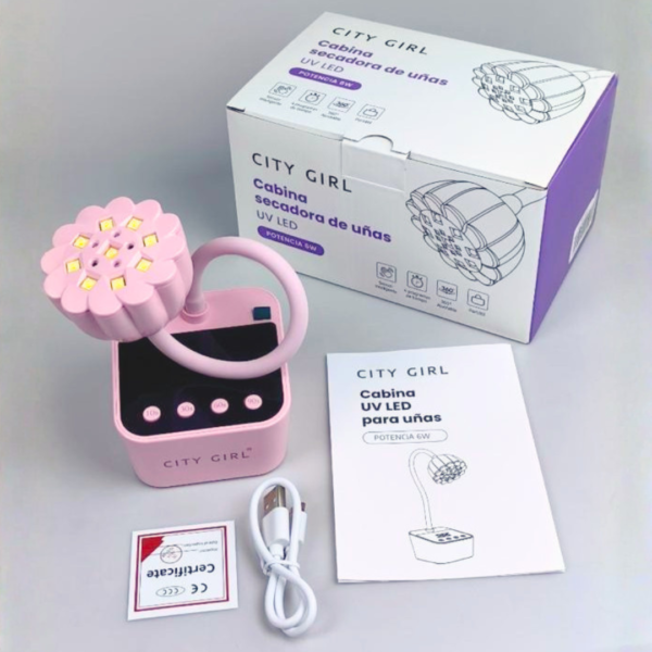 Lámpara flor de pre curado linea pro 6 wats rosa – City girl