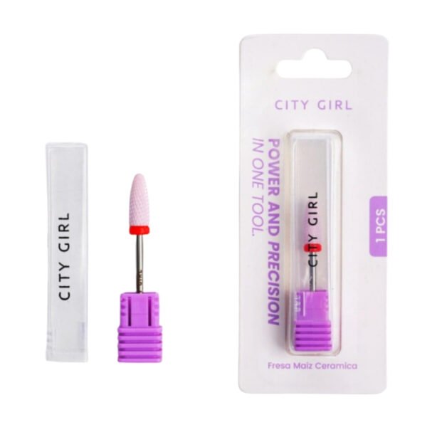 Fresa de cerámica maíz rosa cinta roja - City Girl