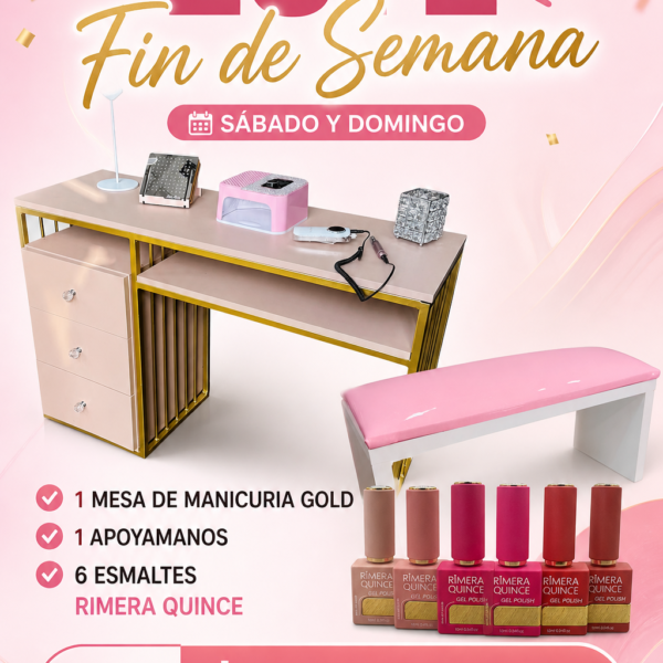 Combo escritorio + Apoyamanos + 6 esmaltes