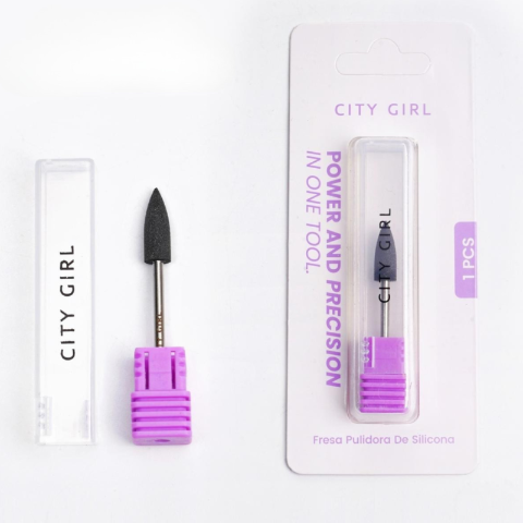 Fresa pulidora de silicona gris cónica - City Girl