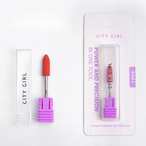 Fresa pulidora de silicona roja cónica - City Girl