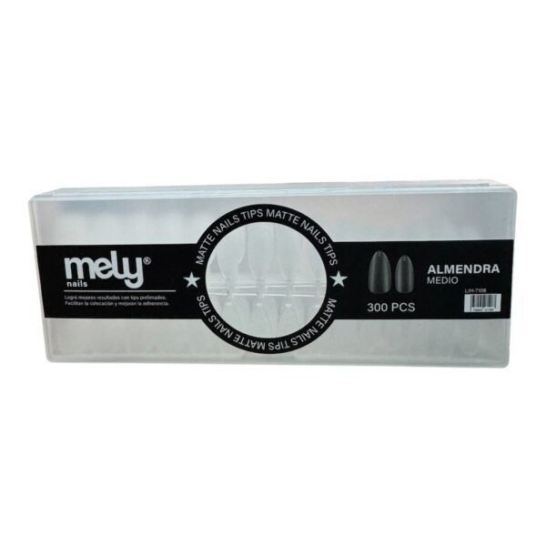 Tips soft gel almendra medio x 300u - Mely