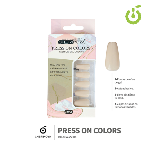 Press on Colors 24 pcs Coffin Nude- Cherimoya