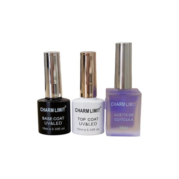 Charm Limit Semipermanente Base Coat + Top Coat + Aceite Cutículas