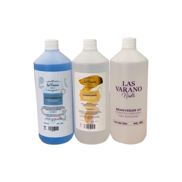 Combo Profesional Las Varano Nails x3 – Preparación y Remoción UV