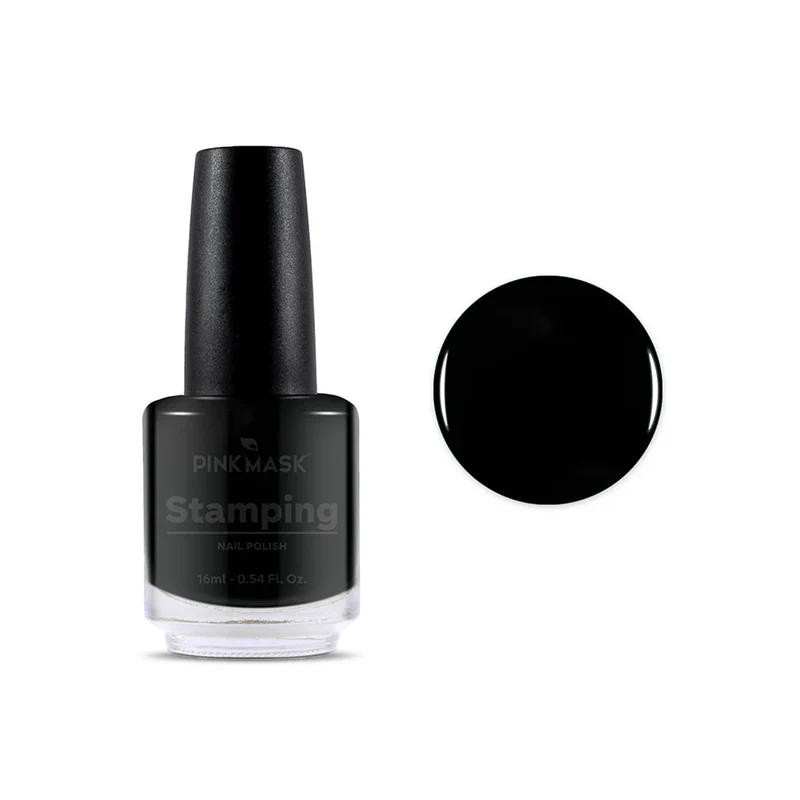 Stamping_BLACK Esmalte de stamping negro - Pink Mask - Imagen 1