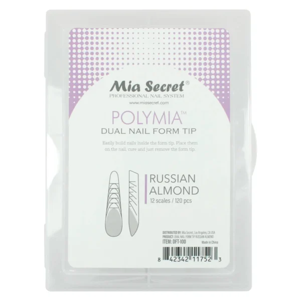 Dual nail form tip russian almond x 120u clear - Mía Secret